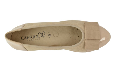 CAPRICE Damespumps van leer, kleine hak, taupe metallic, 39 EU